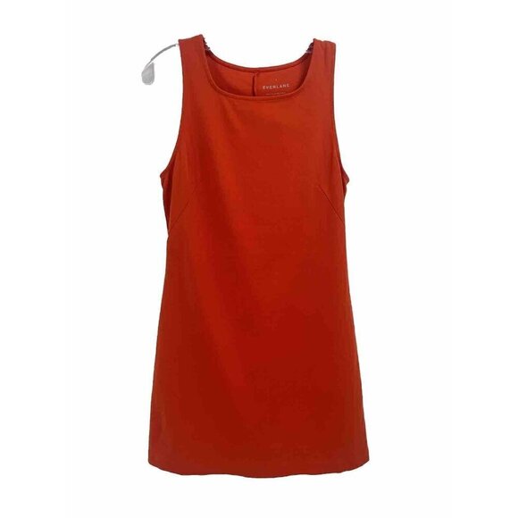 Everlane Orange Stretch Sleeveless Shift Party of One Dress Sz Small - Picture 1 of 5
